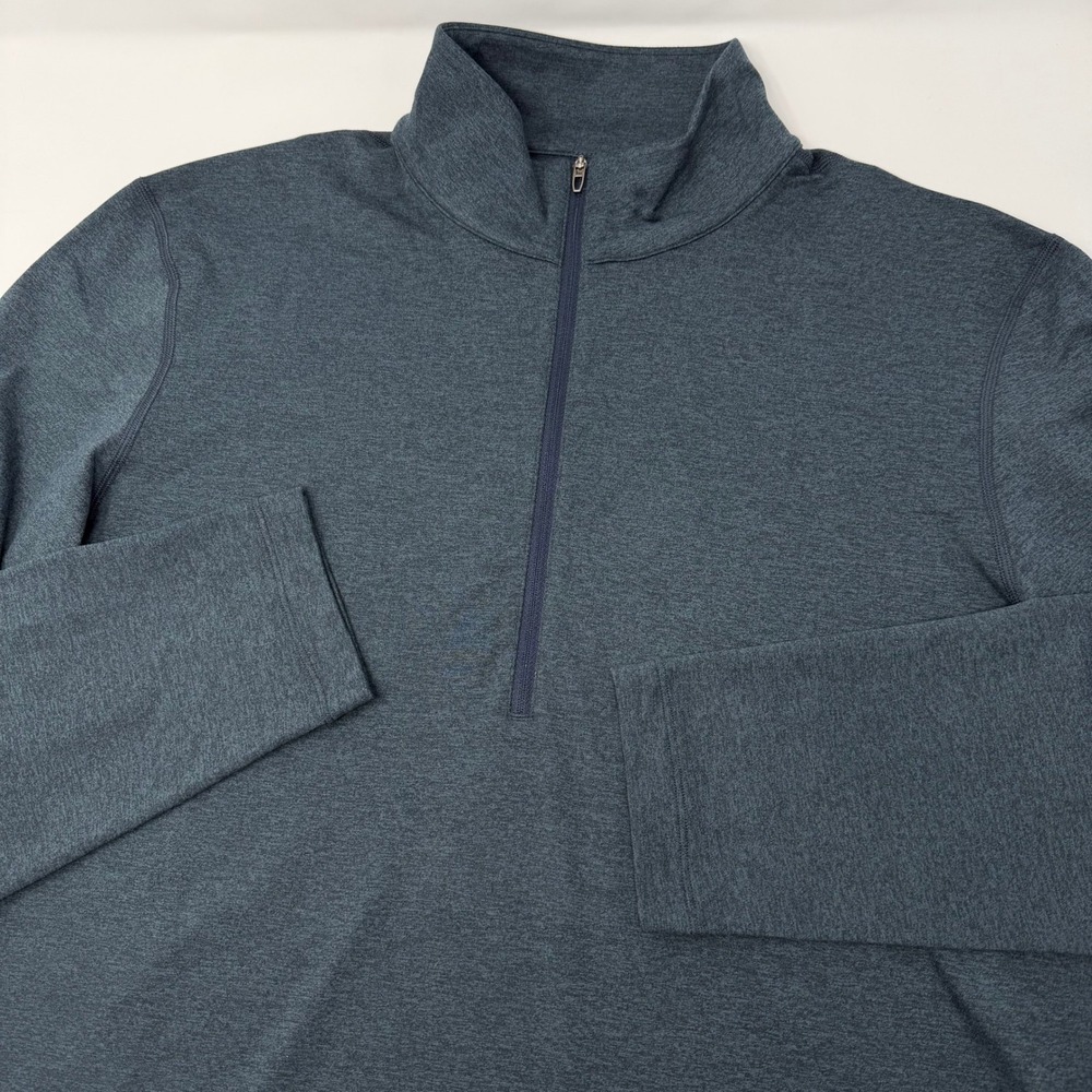 Lululemon Soft Jersey Half Zip Heathered Navy Mock Neck Pullover Men's Large